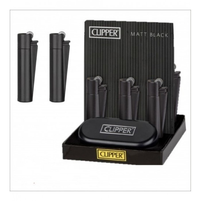 Clipper Mat Siyah Metal Çakmak
